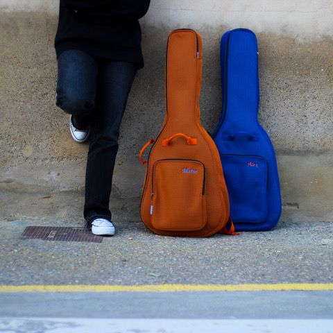 fundas guitarra tejido brisa azul y naranja